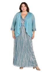 Long Metallic Dress Formal Plus Size R&M Richards 3145W