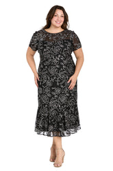 Floral Short Plus Size Dress Midi Cocktail R&M Richards 3188W