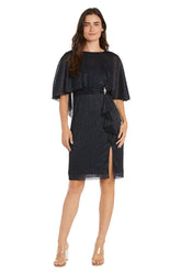 Short Petite Dress Ruffle Cocktail Caplet R&M Richards 3195P