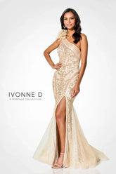 Ivonne D ID922 Formal Long Beaded Lace Sequin Evening Dress