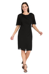 Short Beaded Cape Dress Cocktail R&M Richards 3474