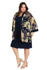 Floral Plus Size Jacket Dress Two Piece Short R&M Richards 3482W