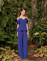 Alexander by Daymor 990A Long Formal Two Piece Peplum Pant Suit