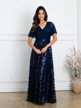 Eva Fashion 3519 Mother of the Bride Long Sequin Lace Formal Dress
