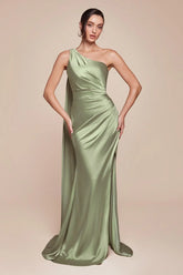 BRYCE GOWN - ONE SHOULDER LUXE SATIN DRESS