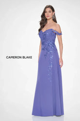 Cameron Blake CB211 Long Formal A Line Sequin Evening Gown