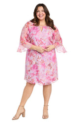 Short Floral Ruffle Dress Plus Size R&M Richards 4071W
