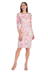 Floral Lace Dress Short Cocktail R&M Richards 4075