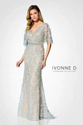 Ivonne D ID905SLV Mermaid Long Formal Mother of the Bride Dress