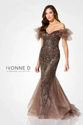Ivonne D ID926 Long Mermaid Evening Beaded Formal Dress