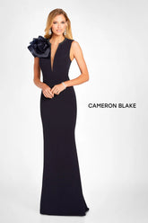 Cameron Blake 119645 Beaded Long Formal Ruffle Evening Dress