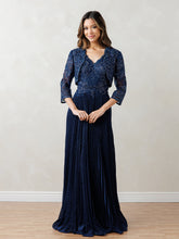 Eva Fashion 5297 Long Two Piece Mother of the Bride Pleated Dress