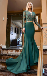 Jessica Angel 534 Long Sleeve Fitted Formal Lace Evening Dress