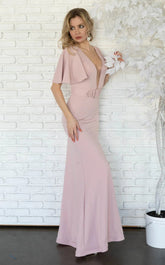 Jessica Angel 546 Long Fitted Formal Cape Evening Dress