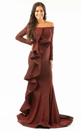 Jessica Angel 598 Formal Long Fitted Ruffle Prom Dress