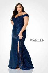 Ivonne D 221D51F Lace Overskirt Formal Long Evening Gown