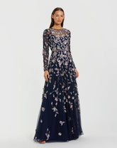 Long Floral Dress Mother of the Bride Formal Mac Duggal 6183