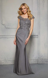 MGNY Madeline Gardner New York 72425 Sequin Long Formal Evening Lace Dress