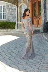 MGNY Madeline Gardner New York 72734 Long Sequin Lace Formal Dress