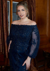 MGNY Madeline Gardner New York 72734 Long Sequin Lace Formal Dress