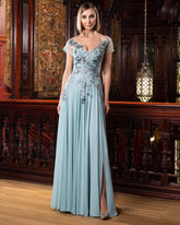 Alexander by Daymor 758 A Line Long Floral Formal Evening Dress