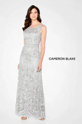 Cameron Blake 115604 A Line Beaded Formal Long Evening Gown