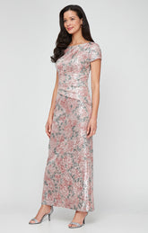 Alex Evenings 8196990 Long Formal Printed Sequin Dress