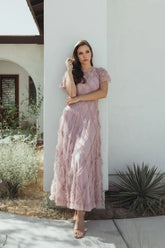 Long Ruffle Dress A Line Mac Duggal 8278