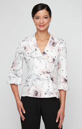 Alex Evenings 8381192 Formal Printed Top Blouse