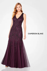 Cameron Blake 221684 Beaded Long Formal Evening A Line Dress