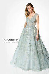 Ivonne D ID903 Long Ball Gown Laced Appliqued Evening Dress