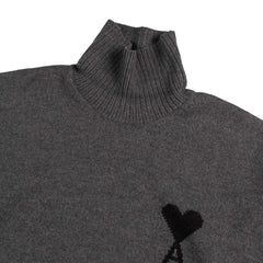 AMI Paris Ami De Coeur Funnel Neck Wool Sweater