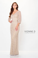 Ivonne D ID6211 Long Formal Beaded Evening Dress