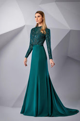 Modessa Couture M20207 Long Lace Beaded Formal Dress