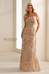 Montage M3112 A Line Long Formal Sequin Evening Gown