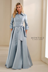Montage M3114 Pleated Long Mother of the Bride A Line Formal Dress