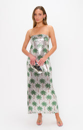 Lizzy Midi Dress ~ Disco Palm Sequins