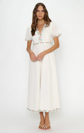 Thea Midi Dress ~ Wild Meadow Embroidery