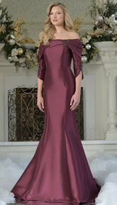 Marsoni MV1360 Long Formal Beaded Applique Evening Dress
