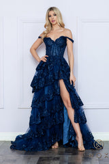 Nox Anabel R1299 Long Formal Slit Prom Gown