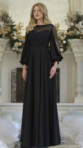 Rina di Montella RD3374 Long A Line Mother of the Bride Beaded Dress