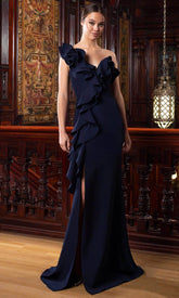 Alexander by Daymor 1583 Formal Long Tiered Ruffle Evening Dress