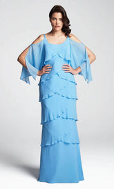 Alexander by Daymor 371 Long Ruffle Formal Dress