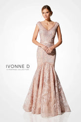 Ivonne D 221D53 Long Mother of the Bride Formal Beaded Lace Dress