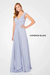 Cameron Blake 221694 Metallic Long Formal A Line Evening Dress