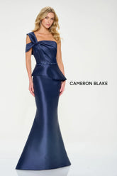 Cameron Blake CB207 Mermaid Long Formal Beaded Peplum Evening Gown
