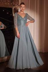 LaDivine CD0171 Long Formal A Line Evening Gown