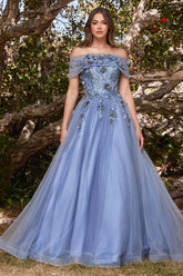 Long Off Shoulder Prom Gown LaDivine CD955