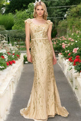Long Formal Glitter Applique Prom Dress by Cinderella Couture 8057J