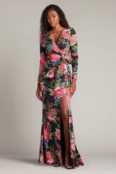 Tadashi Shoji CII24469L Long Printed Formal Floral Dress